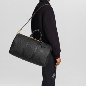 Alternative view of Louis Vuitton Keepall Bandouliere 45 Travel Bag 17.7in/ 45cm Black Gold Hardware M45532