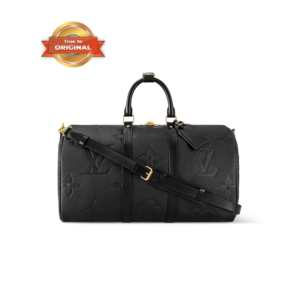 Louis Vuitton Keepall Bandouliere 45 Travel Bag 17.7in/ 45cm Black Gold Hardware M45532