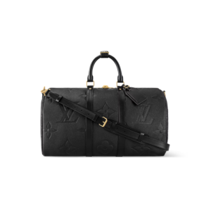 Louis Vuitton Keepall Bandouliere 45 Travel Bag 17.7in/ 45cm Black Gold Hardware M45532