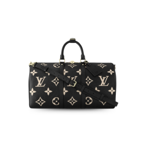 Louis Vuitton Keepall Bandouliere 45 Travel Bag 17.7in/ 45cm Black Gold Hardware M46670