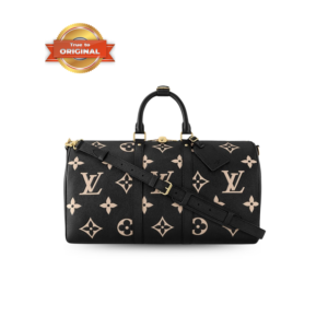 Louis Vuitton Keepall Bandouliere 45 Travel Bag 17.7in/ 45cm Black Gold Hardware M46670