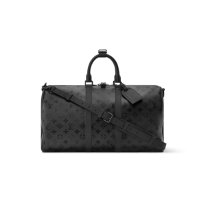 Louis Vuitton Keepall Bandouliere 45 Travel Bag 17.7in/ 45cm Black Monogram Midnight Black Hardware M28403