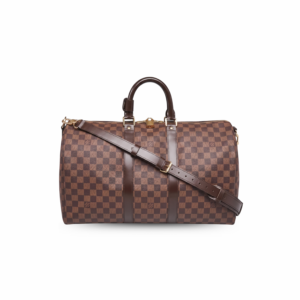 Louis Vuitton Keepall Bandouliere 45 Travel Bag 17.7in/ 45cm Brown Damier Ebene Gold Hardware N41428