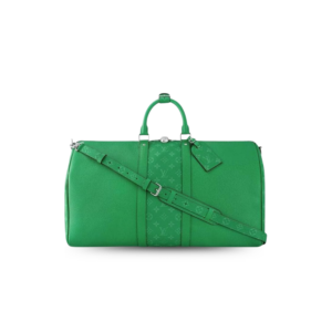 Louis Vuitton Keepall Bandouliere 45 Travel Bag 17.7in/ 45cm Green Silver Hardware M31046