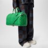 Louis Vuitton Keepall Bandouliere 45 Travel Bag 17.7in/ 45cm Green Silver Hardware M31046 - Image 3