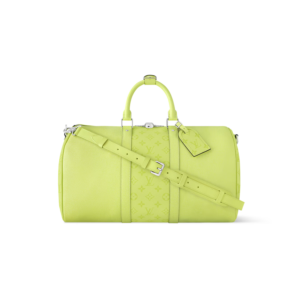 Louis Vuitton Keepall Bandouliere 45 Travel Bag 17.7in/ 45cm Lemon Yellow Silver Hardware M14124