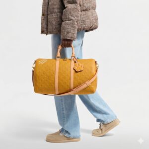 Alternative view of Louis Vuitton Keepall Bandouliere 45 Travel Bag 17.7in/ 45cm Yellow Gold Hardware M12880