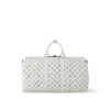 Louis Vuitton Keepall Bandouliere 50 Travel Bag 19.7in/ 50cm White Black Hardware M24954 - Image 5