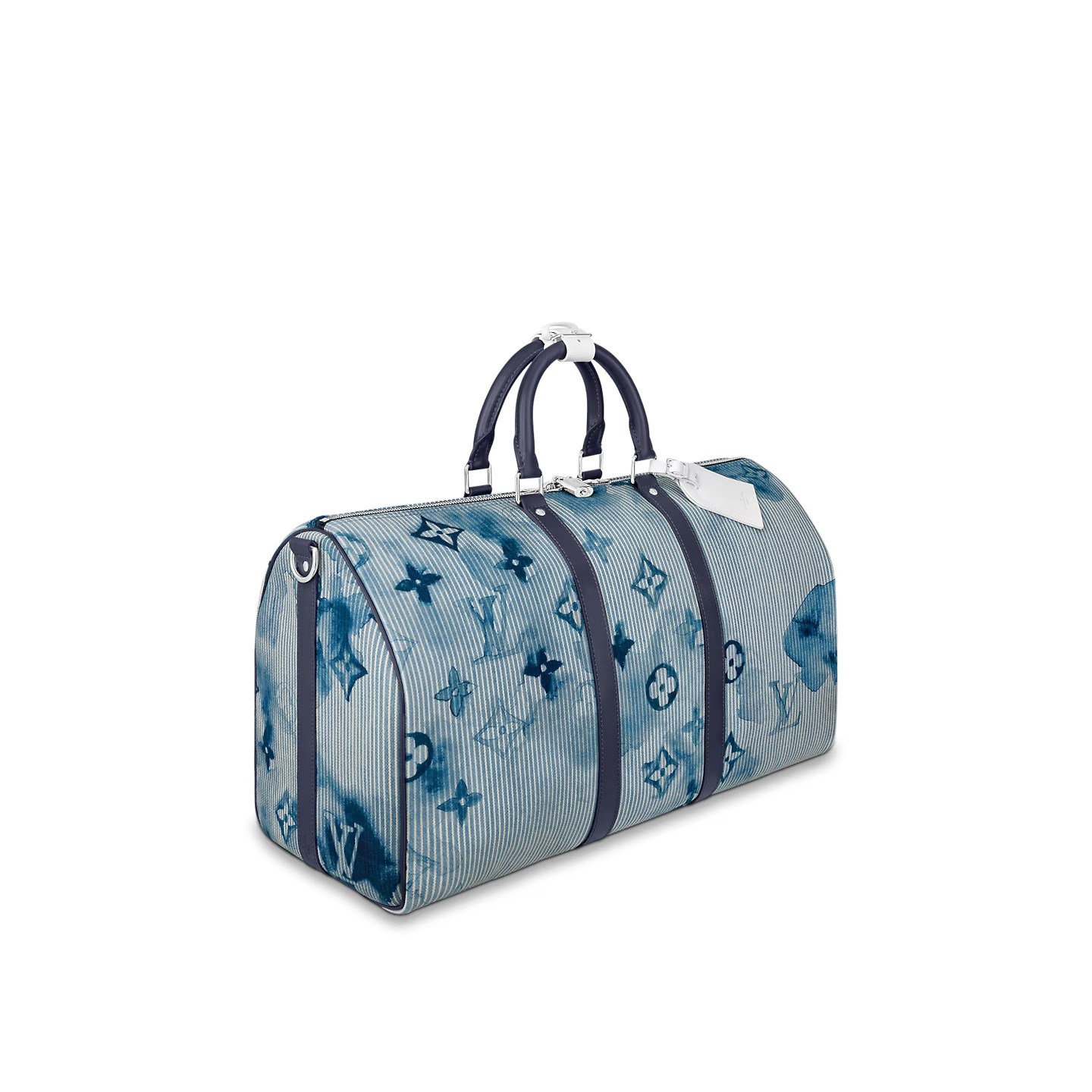 Louis Vuitton Keepall Bandouliere 50 Travel Bag 19.7in/ 50cm Blue For Men Silver Hardware M57946