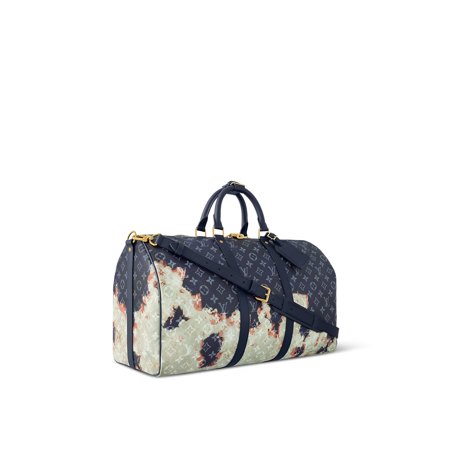 Louis Vuitton Keepall Bandouliere 50 Travel Bag 19.7in/ 50cm Ink Blue Gold Hardware For Men M23773 - Image 3