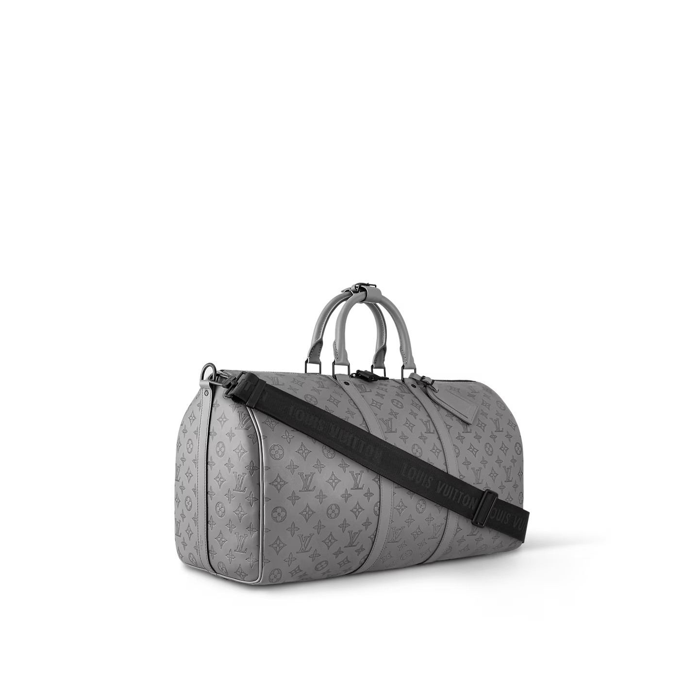 Louis Vuitton Keepall Bandouliere 50 Travel Bag 19.7in/ 50cm Grey Black Hardware M46117