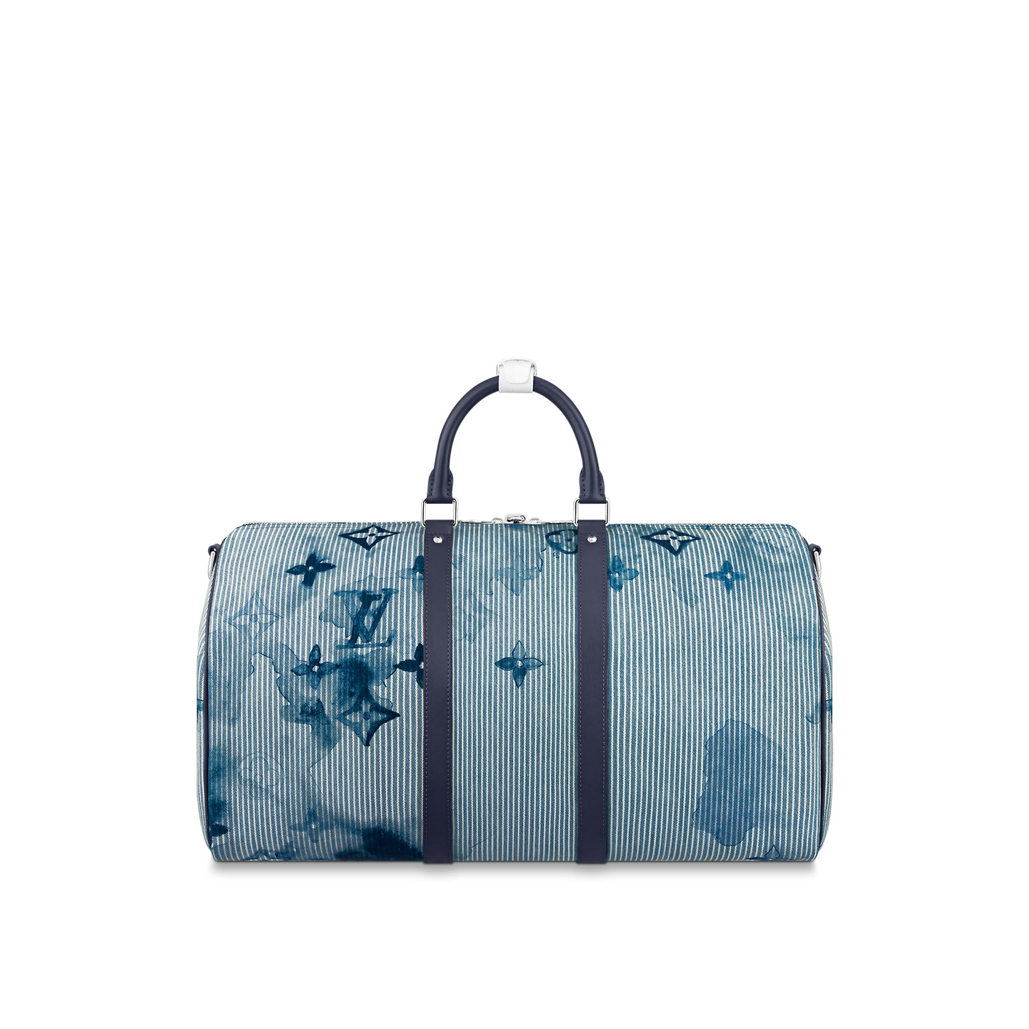 Louis Vuitton Keepall Bandouliere 50 Travel Bag 19.7in/ 50cm Blue For Men Silver Hardware M57946