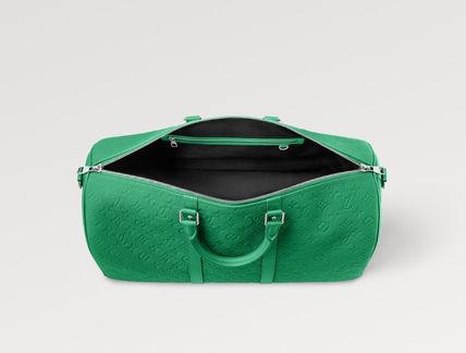 Louis Vuitton Keepall Bandouliere 50 Travel Bag 19.7in/ 50cm Green Silver Hardware M23751