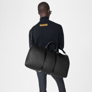 Alternative view of Louis Vuitton Keepall Bandouliere 50 Travel Bag 19.7in/ 50cm Black Matte Black Hardware M59025