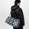 Louis Vuitton Keepall Bandouliere 50 Travel Bag 19.7in/ 50cm Blue Moon Black Hardware For Men M23771 - Image 3