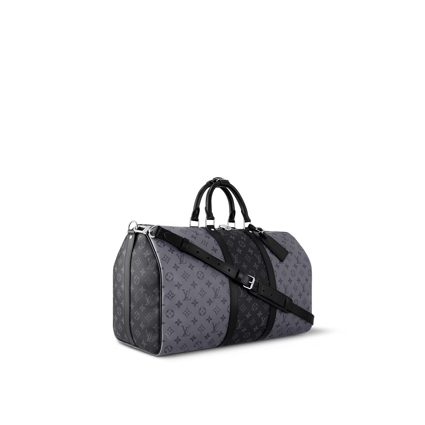 Louis Vuitton Keepall Bandouliere 50 Travel Bag 19.7in/ 50cm Grey Silver Hardware M45392
