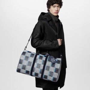 Alternative view of Louis Vuitton Keepall Bandouliere 50 Travel Bag 19.7in/ 50cm Blue Moon Black Hardware For Men M23771