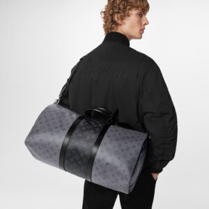 Alternative view of Louis Vuitton Keepall Bandouliere 50 Travel Bag 19.7in/ 50cm Grey Silver Hardware M45392