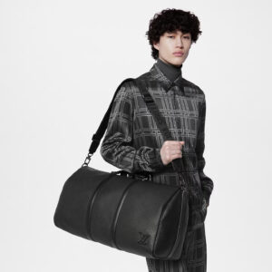 Alternative view of Louis Vuitton Keepall Bandouliere 50 Crossbody Bag 19.7in/ 50cm Black Palladium Hardware For Men M21420