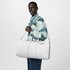 Alternative view of Louis Vuitton Keepall Bandouliere 50 Travel Bag 19.7in/ 50cm White Black Hardware M30885