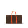 Louis Vuitton Keepall Bandouliere 50 Travel Bag 19.7in/ 50cm Brown/ Orange Silver Hardware M46770 - Image 4