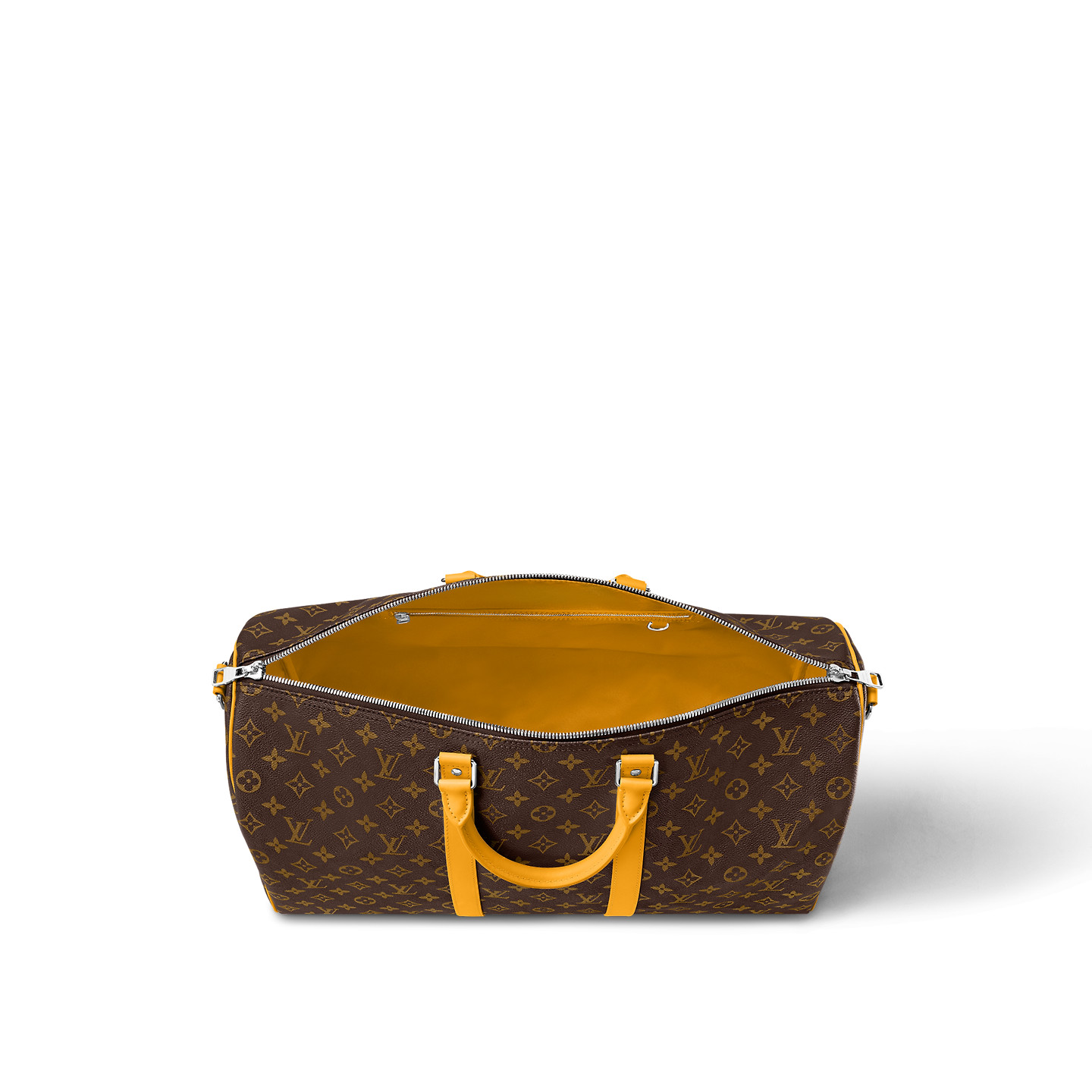 Louis Vuitton Keepall Bandouliere 50 Travel Bag 19.7in/ 50cm Brown/ Yellow Silver Hardware M46771