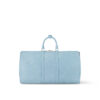 Louis Vuitton Keepall Bandouliere 50 Travel Bag 19.7in/ 50cm Sky Blue Silver Hardware M24949 - Image 5