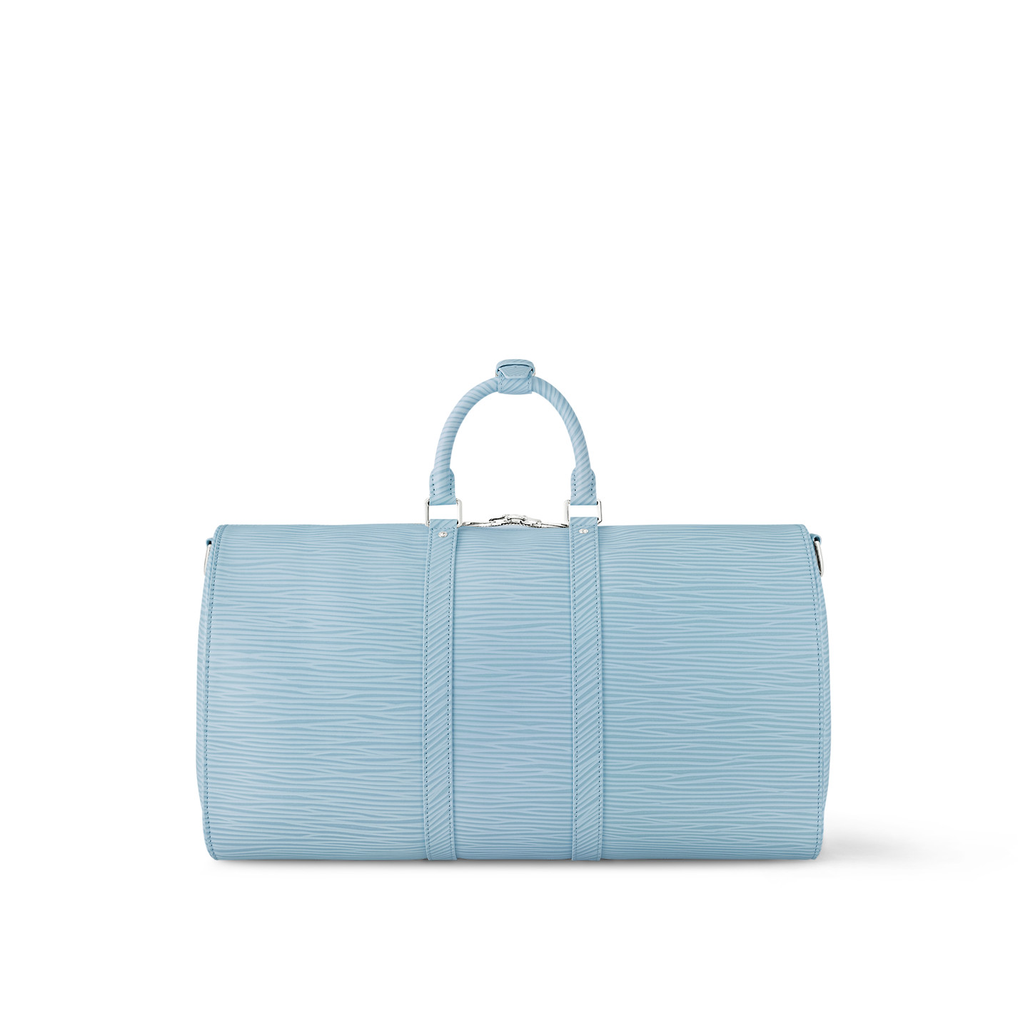 Louis Vuitton Keepall Bandouliere 50 Travel Bag 19.7in/ 50cm Sky Blue Silver Hardware M24949 - Image 5