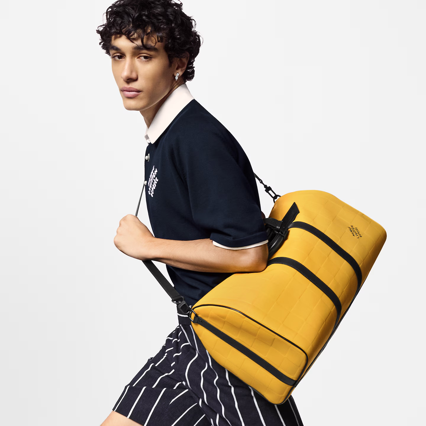 Louis Vuitton Keepall Bandouliere 50 Travel Bag 19.7in/ 50cm Yellow Black Hardware M25019 - Image 2