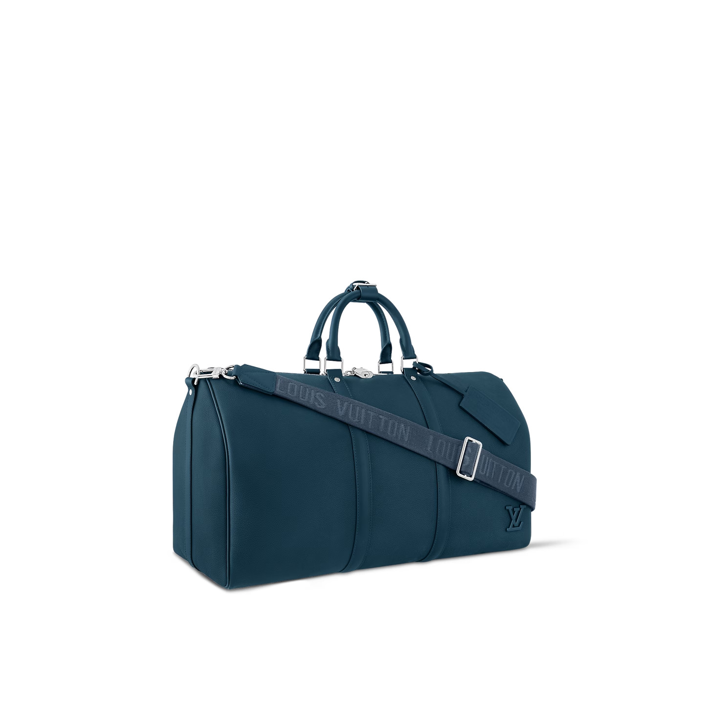 Louis Vuitton Keepall Bandouliere 50 Travel Bag 19.7in/ 50cm Dark Blue Silver Hardware M23727 - Image 3