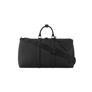 Louis Vuitton Keepall Bandouliere 50 Crossbody Bag 19.7in/ 50cm Black Palladium Hardware For Men M21420