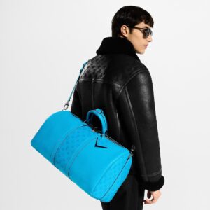 Alternative view of Louis Vuitton Keepall Bandouliere 50 Travel Bag 19.7in/ 50cm Tropical Blue Silver Hardware For Men M27791