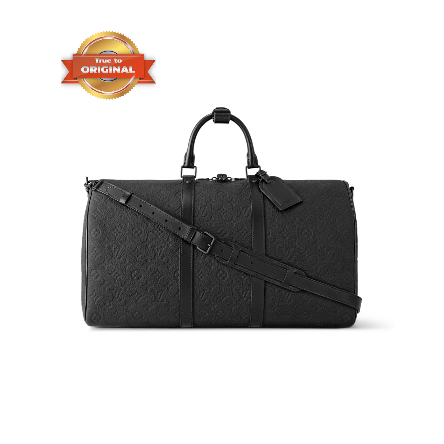 Louis Vuitton Keepall Bandouliere 50 Travel Bag 19.7in/ 50cm Black Matte Black Hardware M59025
