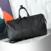 Louis Vuitton Keepall Bandouliere 50 Travel Bag 19.7in/ 50cm Black Matte Black Hardware M59025 - Image 4