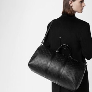 Alternative view of Louis Vuitton Keepall Bandouliere 50 Travel Bag 19.7in/ 50cm Black Monogram Shadow Matte Black Hardware M44810