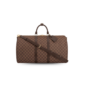 Louis Vuitton Keepall Bandouliere 50 Travel Bag 19.7in/ 50cm Brown Damier Ebene Gold Hardware