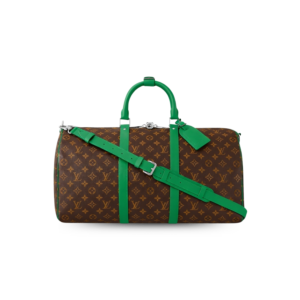 Louis Vuitton Keepall Bandouliere 50 Travel Bag 19.7in/ 50cm Brown/ Green Silver Hardware M46774
