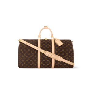 Louis Vuitton Keepall Bandouliere 50 Travel Bag 19.7in/ 50cm Brown Monogram Gold Hardware M41416