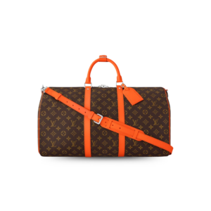 Louis Vuitton Keepall Bandouliere 50 Travel Bag 19.7in/ 50cm Brown/ Orange Silver Hardware M46770