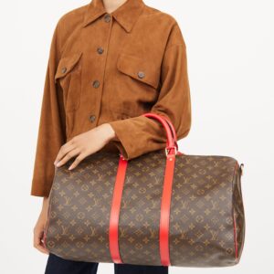 Alternative view of Louis Vuitton Keepall Bandouliere 50 Travel Bag 19.7in/ 50cm Brown/ Red Silver Hardware M46769