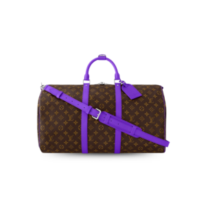 Louis Vuitton Keepall Bandouliere 50 Travel Bag 19.7in/ 50cm Brown/ Violet Silver Hardware M46775