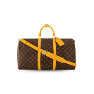 Louis Vuitton Keepall Bandouliere 50 Travel Bag 19.7in/ 50cm Brown/ Yellow Silver Hardware M46771