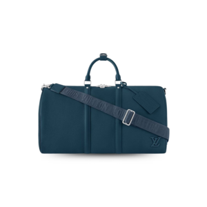 Louis Vuitton Keepall Bandouliere 50 Travel Bag 19.7in/ 50cm Dark Blue Silver Hardware M23727