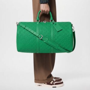 Alternative view of Louis Vuitton Keepall Bandouliere 50 Travel Bag 19.7in/ 50cm Green Silver Hardware M23751