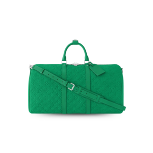 Louis Vuitton Keepall Bandouliere 50 Travel Bag 19.7in/ 50cm Green Silver Hardware M23751