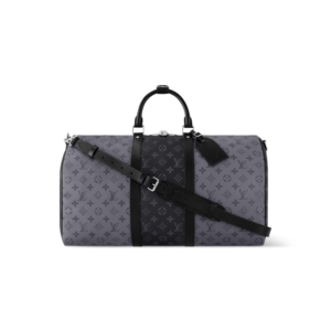 Louis Vuitton Keepall Bandouliere 50 Travel Bag 19.7in/ 50cm Grey Silver Hardware M45392