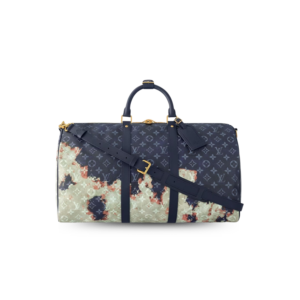 Louis Vuitton Keepall Bandouliere 50 Travel Bag 19.7in/ 50cm Ink Blue Gold Hardware For Men M23773