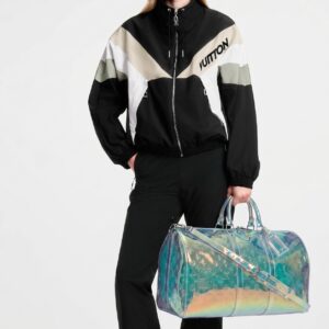 Alternative view of Louis Vuitton Keepall Bandouliere 50 Travel Bag 19.7in/ 50cm Iridescent Prism Monogram PVC Silver Hardware M53271