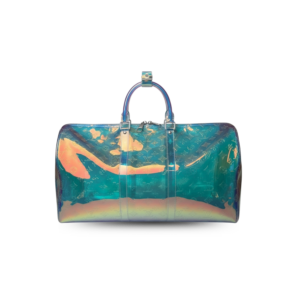 Louis Vuitton Keepall Bandouliere 50 Travel Bag 19.7in/ 50cm Iridescent Prism Monogram PVC Silver Hardware M53271