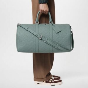 Alternative view of Louis Vuitton Keepall Bandouliere 50 Travel Bag 19.7in/ 50cm Misty Lake Green Silver Hardware M13976